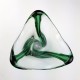 Vase en verre epais vert Murano vintage