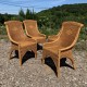 Ensemble de 4 fauteuils en rotin et bambou