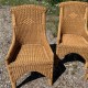 Ensemble de 4 fauteuils en rotin et bambou