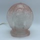 Pied de lampe boule Art Déco Rose Verre dépoli