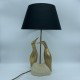 Lampe couple oiseau en céramique craquelé