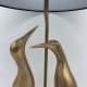Lampe couple oiseau en céramique craquelé