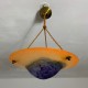 Suspension vasque en pate de verre multicolore marmoréen dlg Vianne Daum