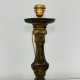 Pied de lampe Bronze laiton doré ancien pique cierge église XIXe candélabre