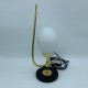 Lampe de table arlus acier doré et noir mat globe opaline mat DLG lunel vintage