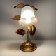 Lampe fleur doré itale vintage style Jansen Hans Kogl