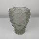 Vase en verre moulé pressé depoli décor cerise Josef Inwald Barolac