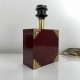 Pied de lampe vintage formica bordeaux et dorure Holywood Regency