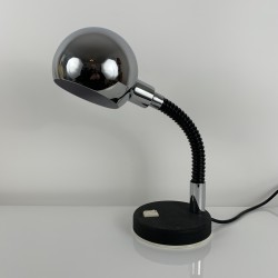 Lampe de bureau abat jour boule chromé flexible vintage