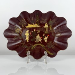 Coupe en carton Bouilli XIXe Napoleon 3 décor japonisant