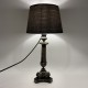 Lampe bougeoir empire en bronze argenté