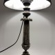 Lampe bougeoir empire en bronze argenté