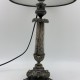 Lampe bougeoir empire en bronze argenté