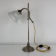 Lampe bureau style 1900 abat jour verre holophane Vallérysthal (no gras jielde)