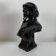 Buste en céramique emaillé noir Beethoven Design vintage 1980