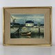 Peinture Huile sur toile au couteau Region Nantes Port Bateau