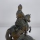 Sculpture Sujet en régule Jeanne D arc sur son cheval XIXe