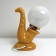 Lampe saxophone vintage céramique jaune boule opaline 1970 1980