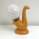 Lampe saxophone vintage céramique jaune boule opaline 1970 1980