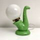 Lampe saxophone vintage céramique verte boule opaline 1970 1980