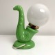 Lampe saxophone vintage céramique verte boule opaline 1970 1980