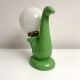 Lampe saxophone vintage céramique verte boule opaline 1970 1980