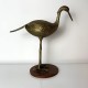 Sculpture sujet vintage oiseau heron en laiton