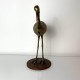 Sculpture sujet vintage oiseau heron en laiton