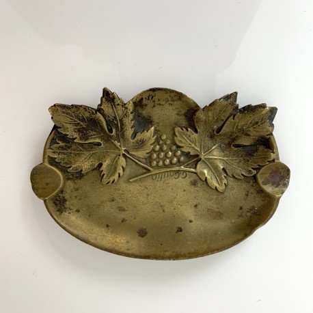 Cendrier G GOULIN Bronze décor Floral Art Nouveau 1900 signé