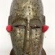 Masque africain Marka du Mali bois scuplté et feuilles de laiton