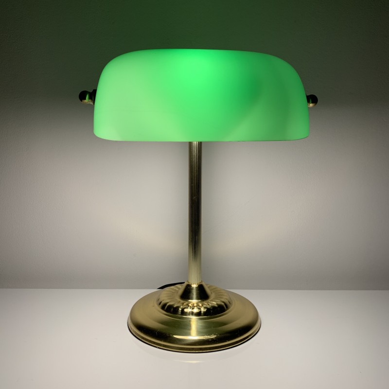 Lampe style banquier opaline verte