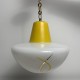 Suspension en opaline décor peint vintage années 50 60