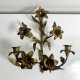 Applique chandelier bronze doré ancien église decor de fleur lys