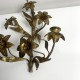 Applique chandelier bronze doré ancien église decor de fleur lys