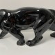 Tigre en céramique noire de style Art Deco
