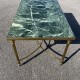Table basse néoclassique laiton doré et marbre vert