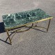 Table basse néoclassique laiton doré et marbre vert