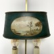Lampe bouillotte bronze et  fer peint decoré french antique empire