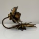 Applique ancienne fleur métal acier doré Style Maison Jansen Charles Hans Kogl
