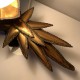 Applique ancienne fleur métal acier doré Style Maison Jansen Charles Hans Kogl