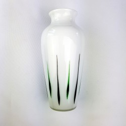 Petit vase en verre motifs colorés style 1950