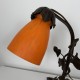 Lampe de bureau table art nouveau fer forgé tulipe orange