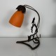 Lampe de bureau table art nouveau fer forgé tulipe orange