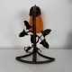 Lampe de bureau table art nouveau fer forgé tulipe orange