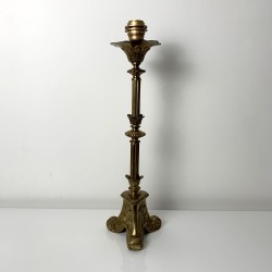 Lampe pique cierge ancien bronze ou laiton autel église chapelle