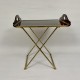 Table d'appoint laiton doré et lucite facon écaille de tortue Christian Dior