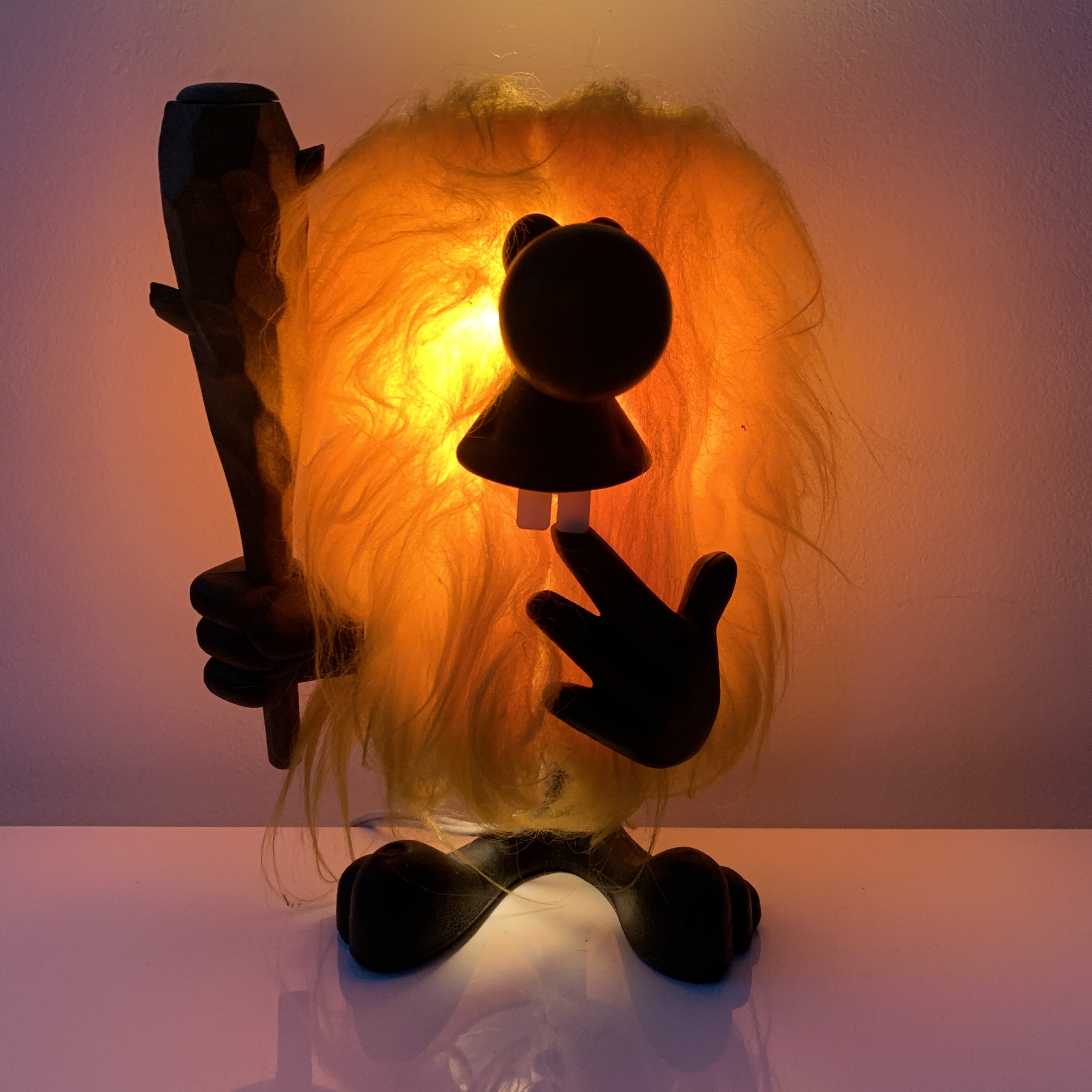 Lampe De Chevet Veilleuse Vintage Cro-Magnon - Préhistoire Burlesque