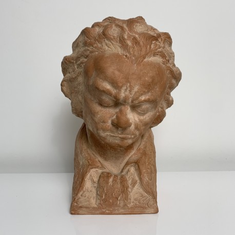 Buste en Terre Cuite signé Rene MEYNIAL Ludwig van Beethoven. Vers 1930