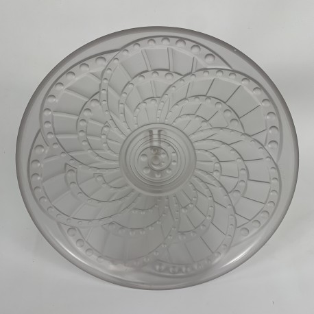 Grande coupe Art déco verre dépoli Modele Arc de Jacques Landier 35 cms