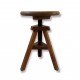 Tabouret tripode en bois a vis vintage hauteur réglable style metier loft indus